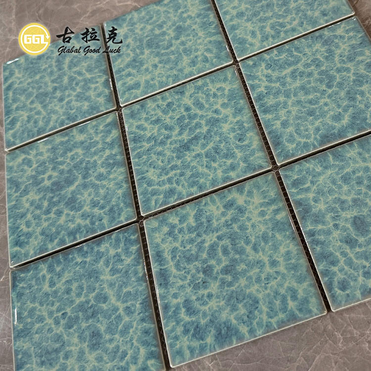 Kiln-surface Green Ceramic Mosaic Floor Wall Pool Bathroom Kitchen Tile