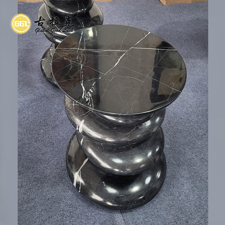 Stone Chair Unique Design Nero Marquina Marble Black Natural Stone