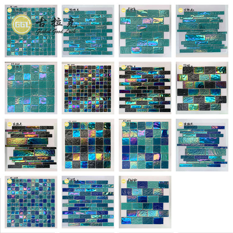  Iridescent Glass Mosaic for Wall Decoration And Pool Tile