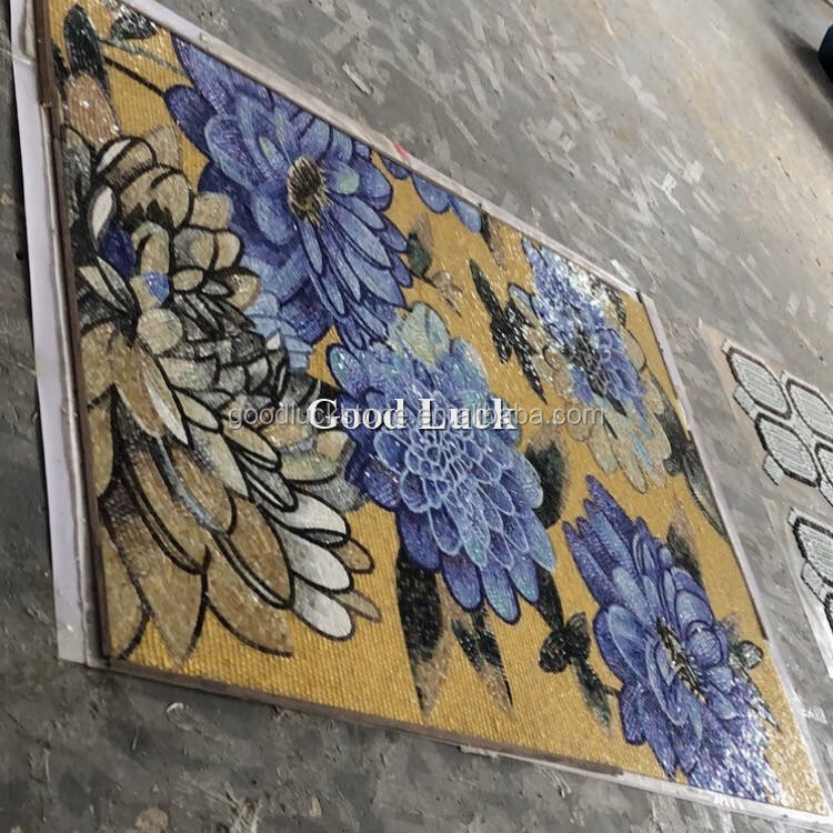 Decorative Handmade Glass Mosaic Tile Art Wall Mural Decor