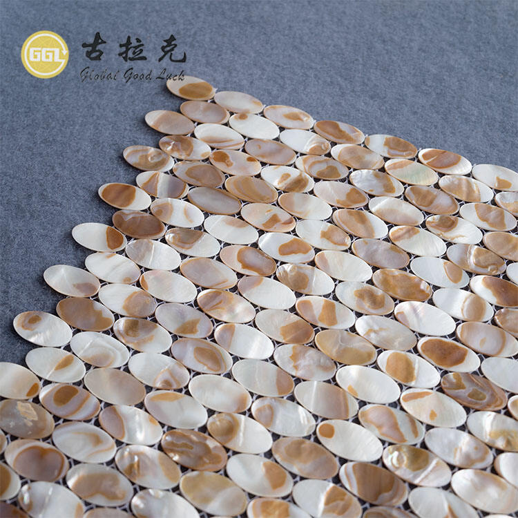 Oval Seashell Mosaic Tile For Kitchen Backsplash and Shower Wall