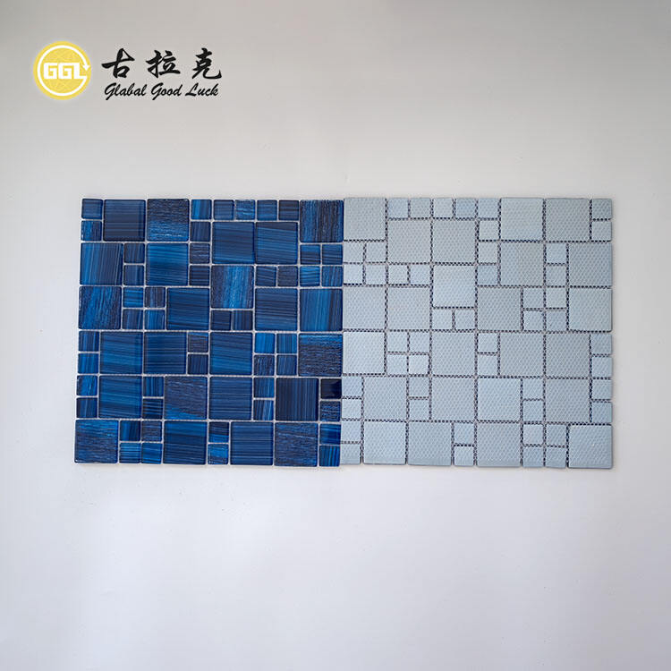 Dark Blue Wall Tiles Glass Background Decorate Glass Mosaic Tile