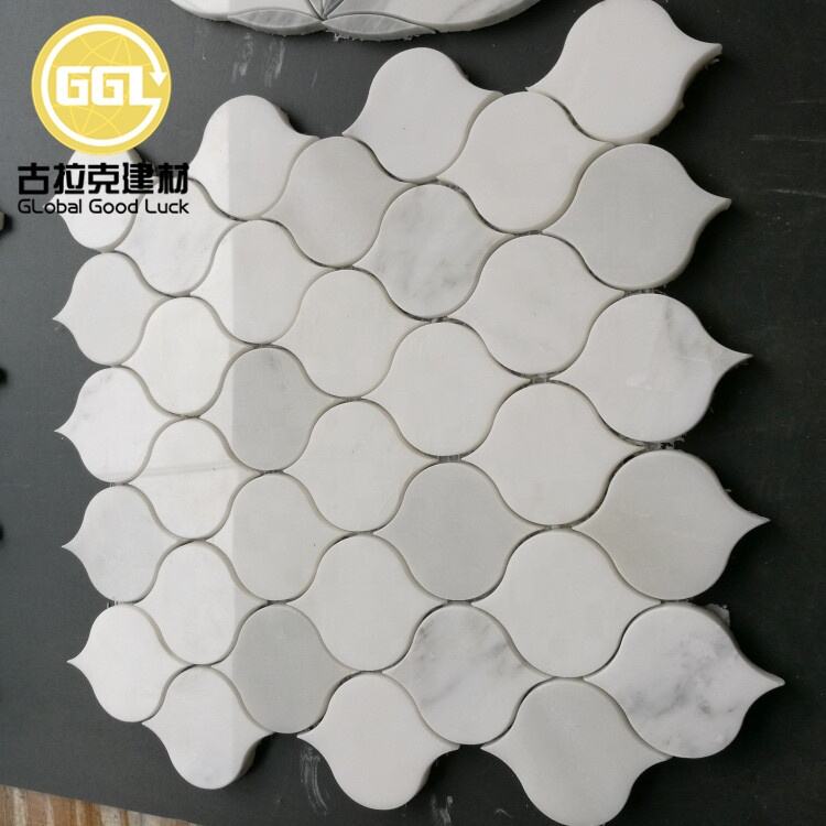 China White Marble Lantern-Shaped Marble Mosaic Tile