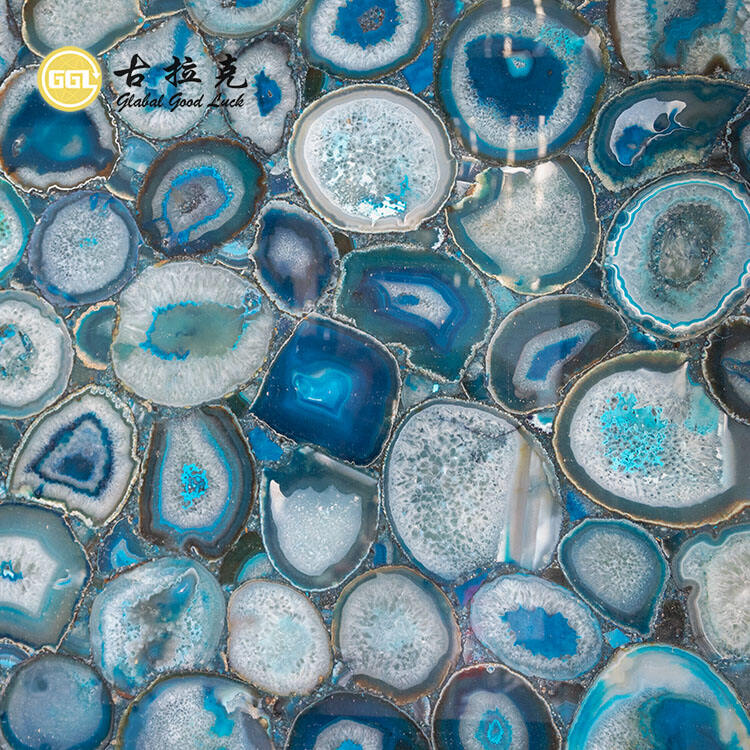 New Design Blue Gemstone Marble Slab for Interior Decorative Tiles