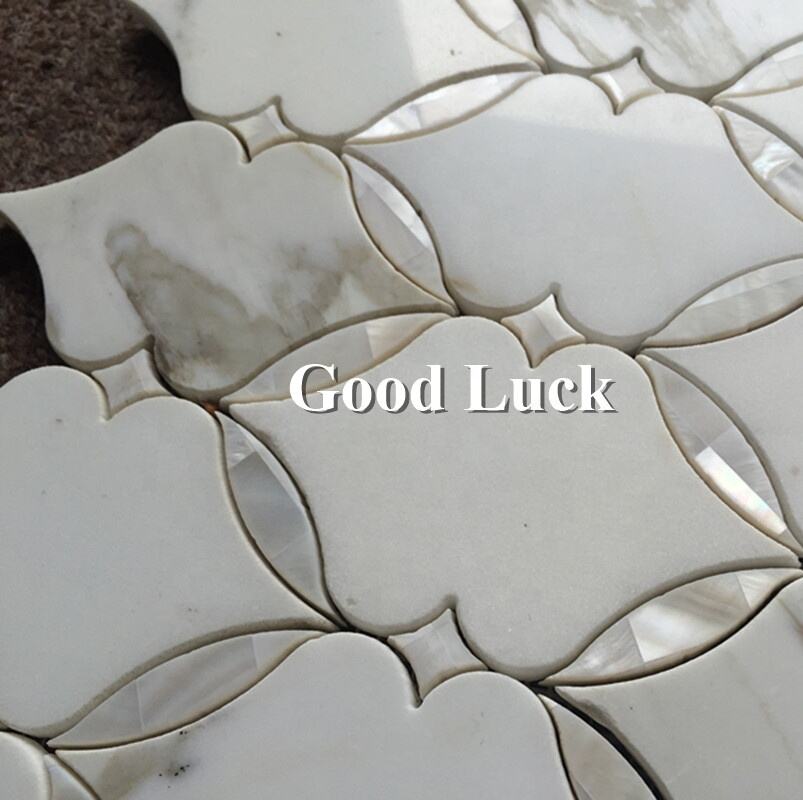 Calattaca Gold Marble Mix Shell Waterjet Wall Decor Mosaic Flooring Tile