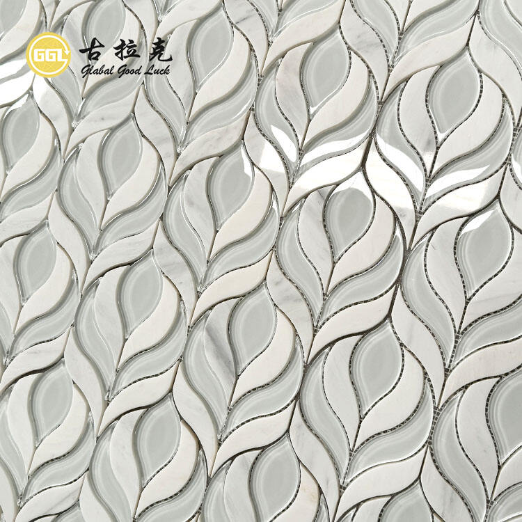 New Design Marble Mix Glass Mosaic Tile for Home Decor