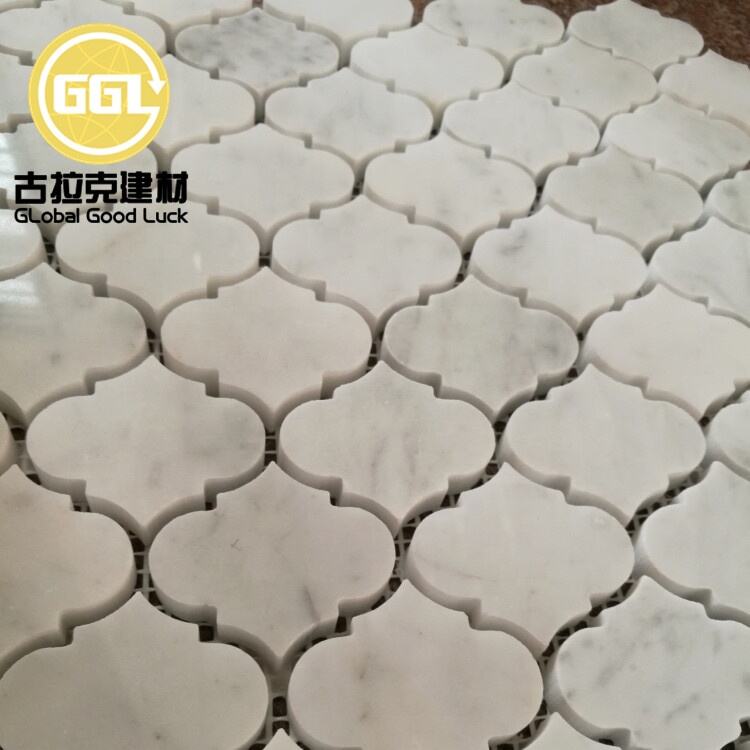 Carrara White Marble Lantern-Shaped Mosaic Wall Flooring Tiles