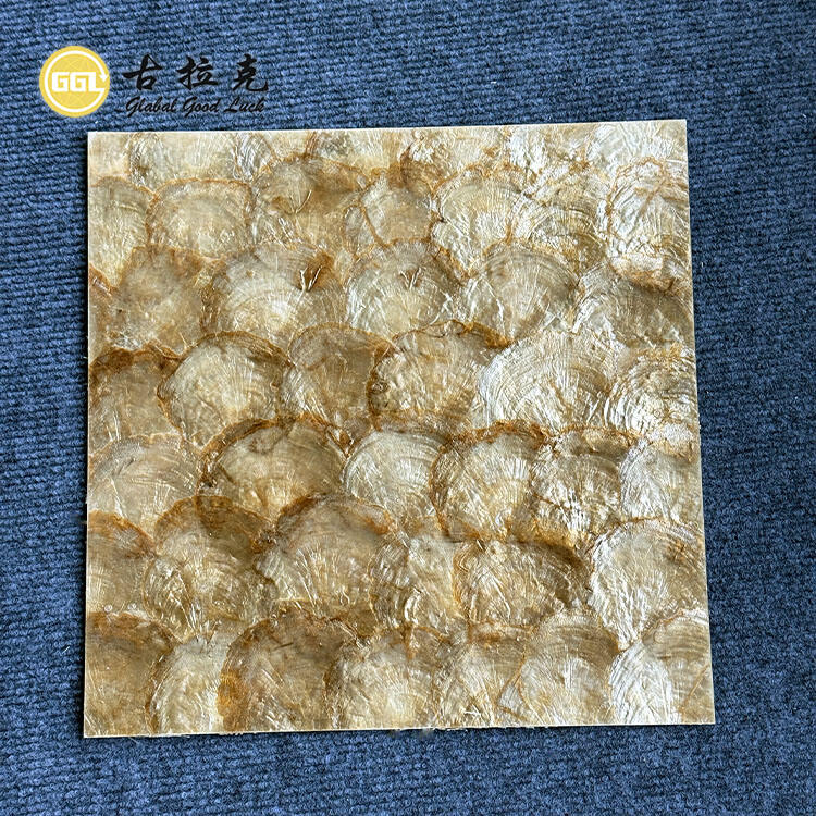 Golden Capiz Shell Mosaic Tile for Interior Decoration and Diy Furniture Decoration