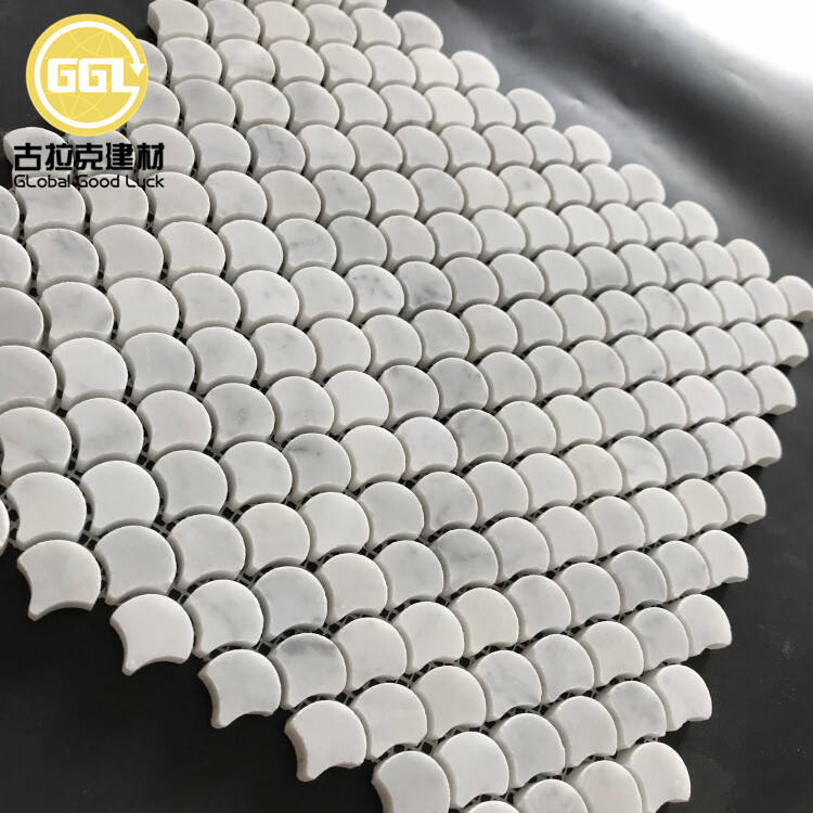 White Fan-Shaped Tiles