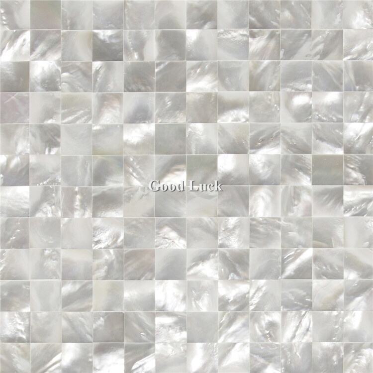 White Mother Of Pearl Shell Plate Mosaic Tiles Kitchen Backsplash Wall Sea Shell Mosaic Tiles