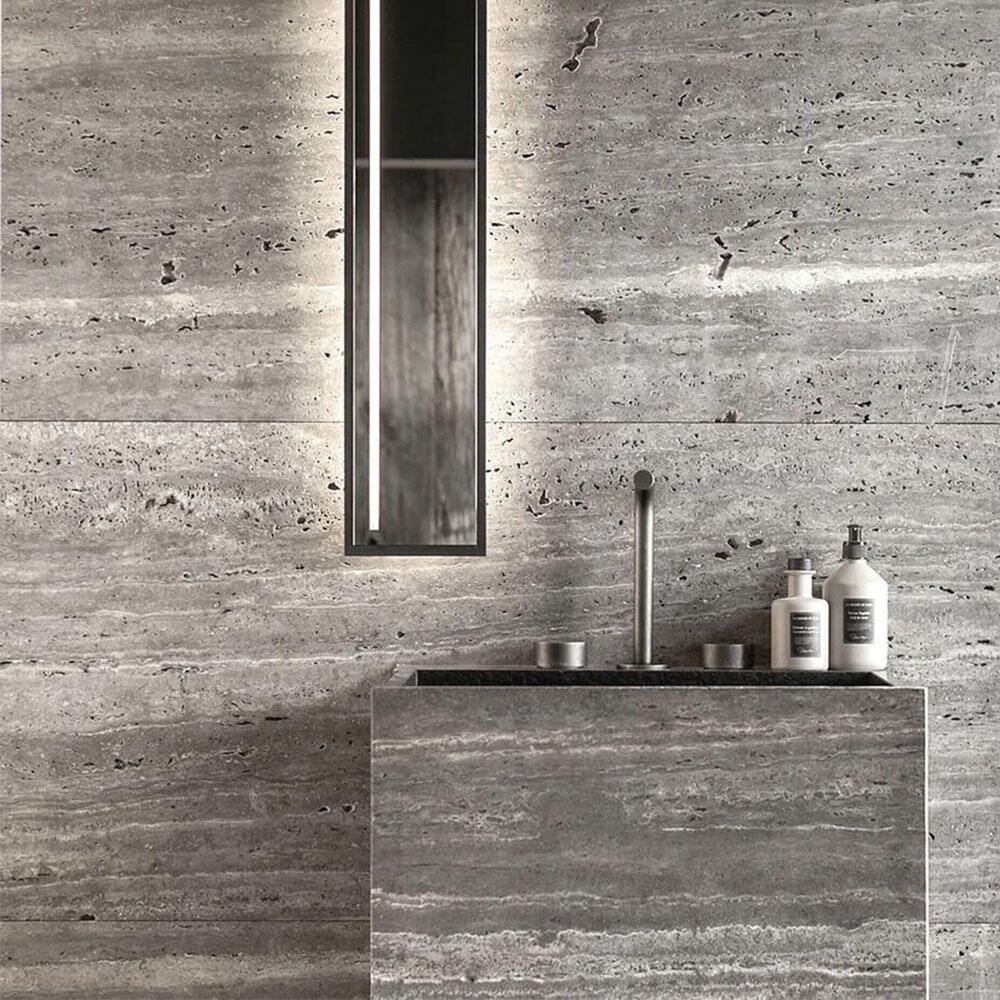 Silfurgrátt travertín: Eleganta og fjölbreytt náttúrusteind