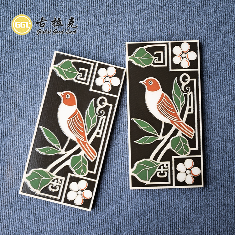 Exquisite Enamel Tile Unique Bird Pattern Ceramic Tile