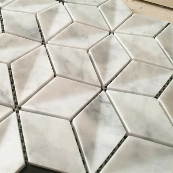 Carrara White Marble Hexagon Marble Mosaic Tile for Bathroom Wall