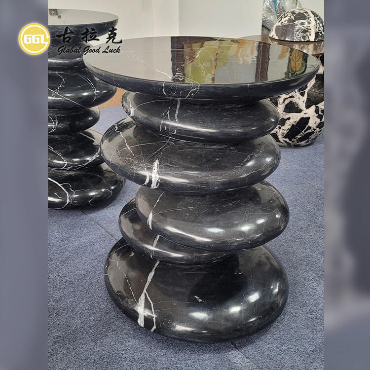 Stone Chair Unique Design Nero Marquina Marble Black Natural Stone