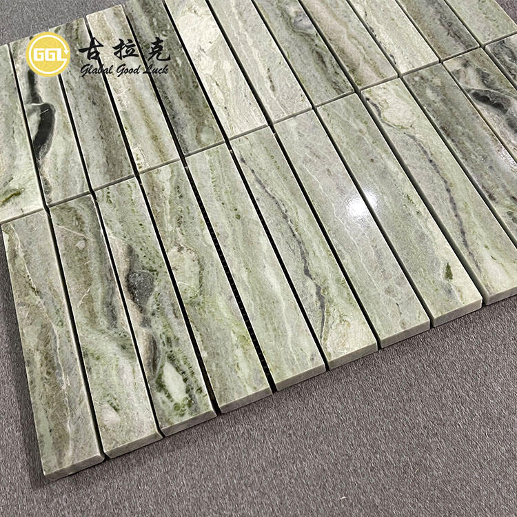 Ming Green Marble Mosaic Tile Polished Rectangle Marble Tile