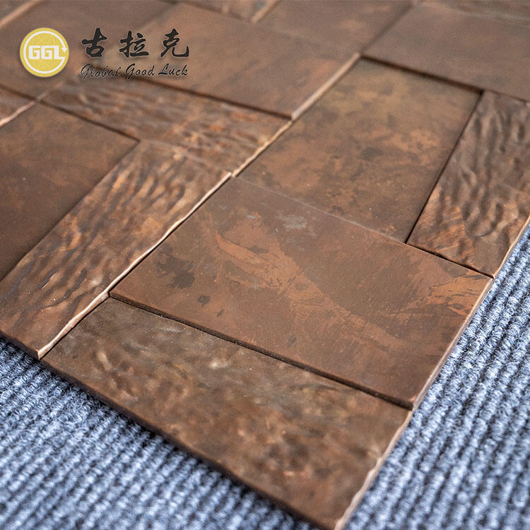 Antique Brass Unique Design Stainless Steel Metal Mosaic Tile for Wall Decor