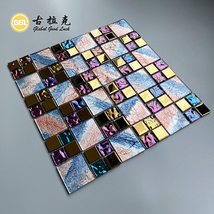 New Decoration Colorful Glass Mosaic Tile Mix Mirror Interior Design Tile