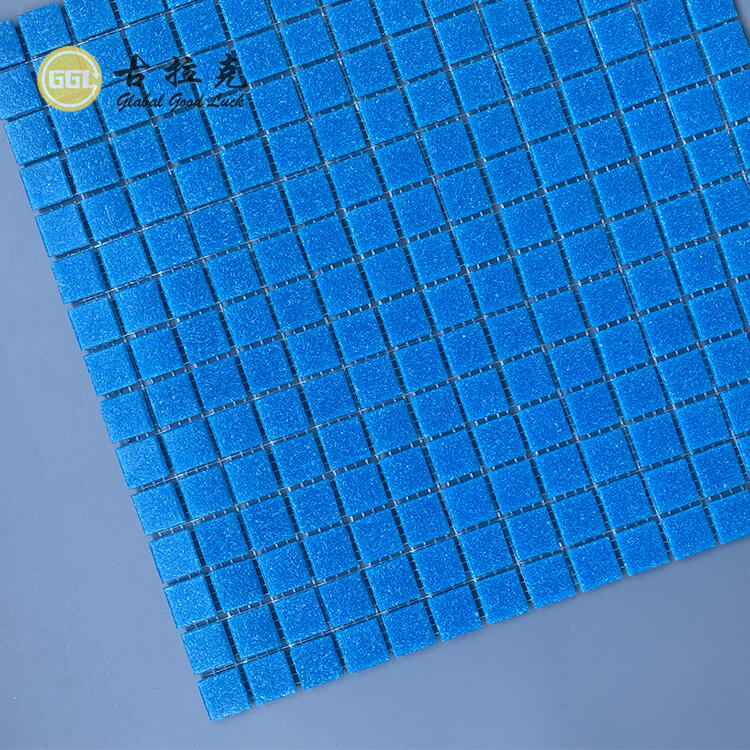 Blue Glass Pool Tiles Pool Mosaic Tile For Interior Shower Wall Design