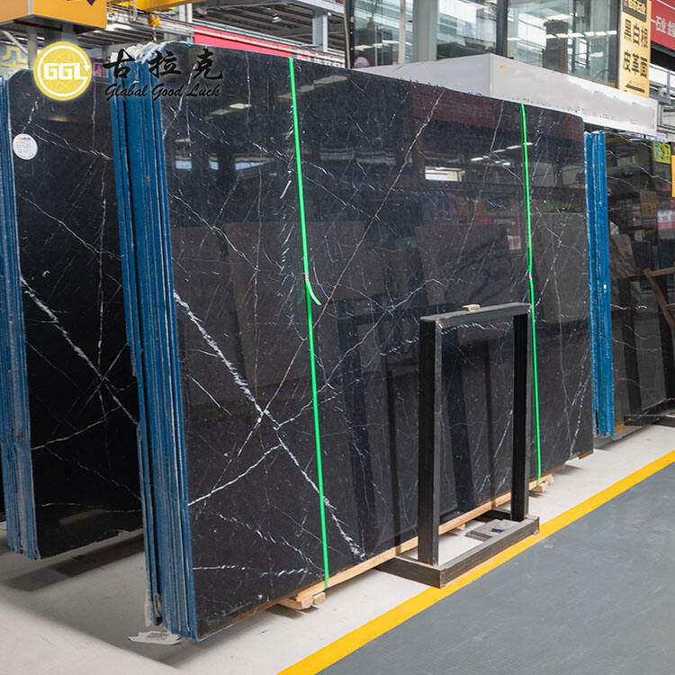 Polished Surface Nero Marquina Marble Slab for Interior Decorative and Floor Wall