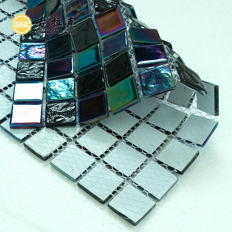  Iridescent Glass Mosaic for Wall Decoration And Pool Tile