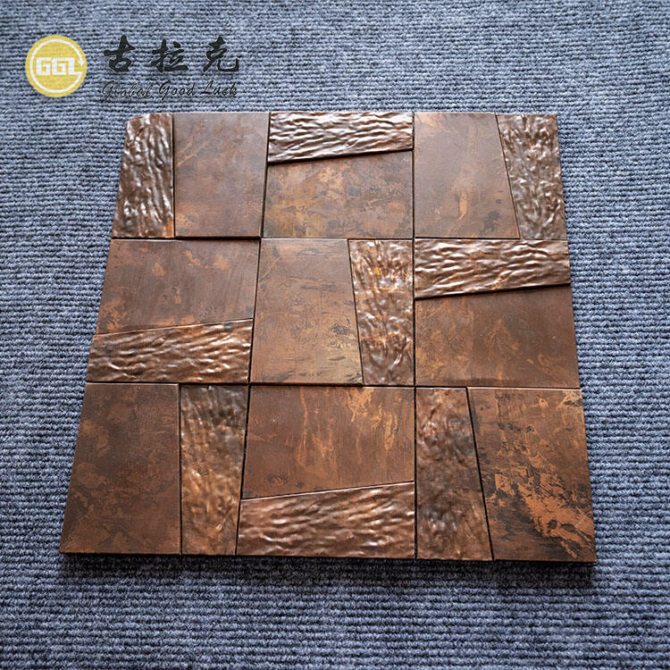 Antique Brass Unique Design Stainless Steel Metal Mosaic Tile for Wall Decor
