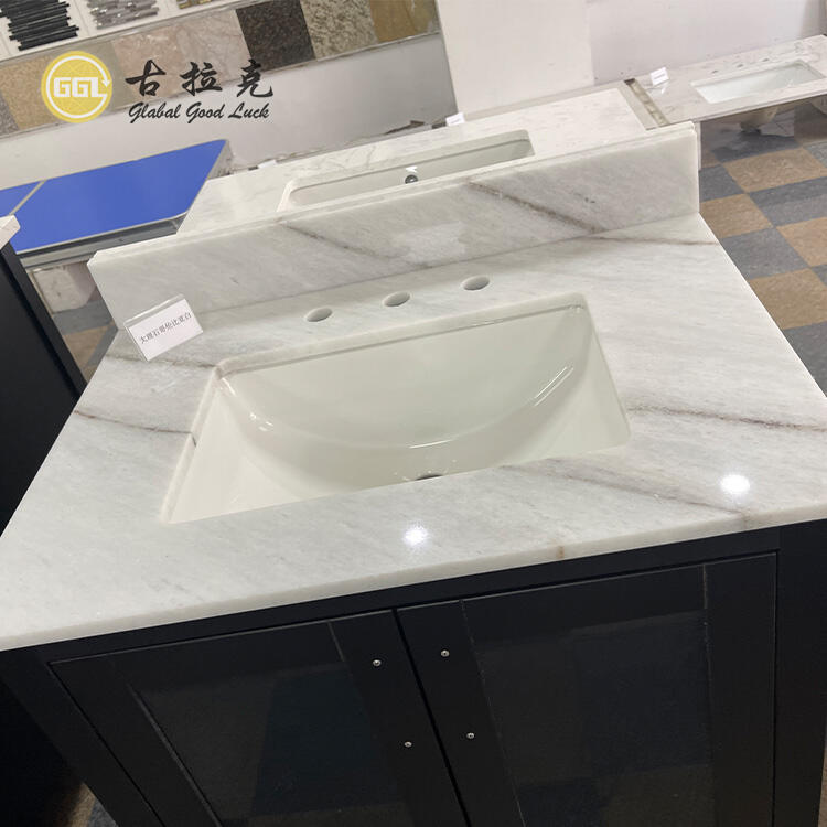 Natural White Marble Vanity Top Countertop For Bathroom And Kitchen