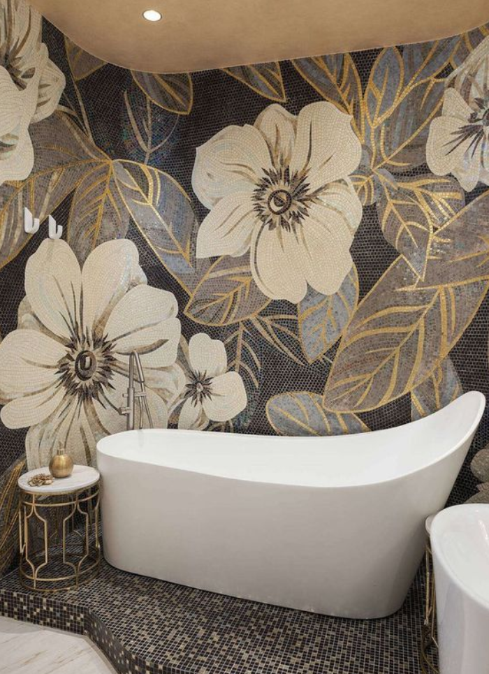 Mga Kaisipang Pangkultura ng Italya na mga Kawayan - Mural na Mosayko na Nagpapakita Nang Malinaw