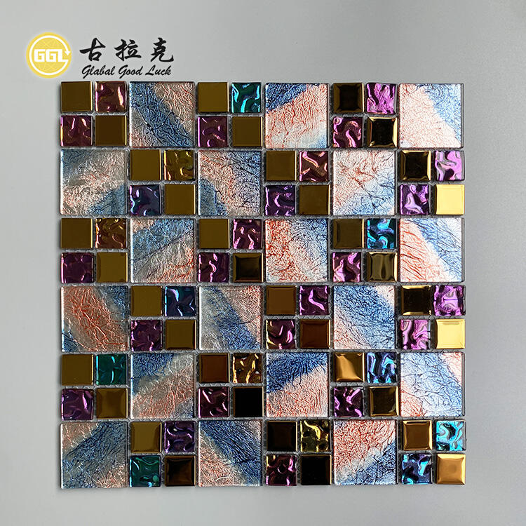 New Decoration Colorful Glass Mosaic Tile Mix Mirror Interior Design Tile