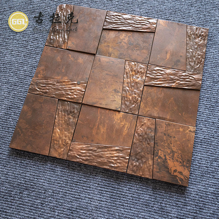 Antique Brass Unique Design Stainless Steel Metal Mosaic Tile for Wall Decor