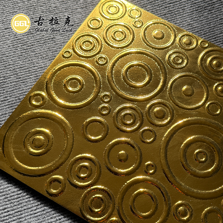 Circle Design Gold Porcelain Mosaic Tile For Wall Tiles Decor