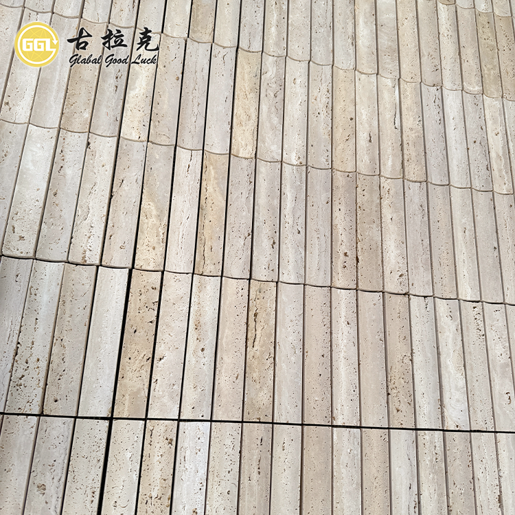 Travertine Stone Mosaic Tile Beige Tile for Bathroom Wall Decor