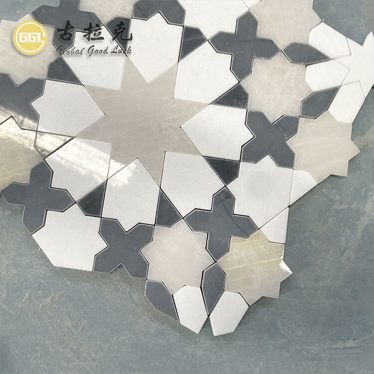 Diverse Shapes Colors Mosaic Waterjet Marble for Home Wall Floor Decor