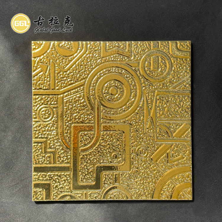 3D Surface Design Golden Ceramic Tiles For Wall And Flooring Tile