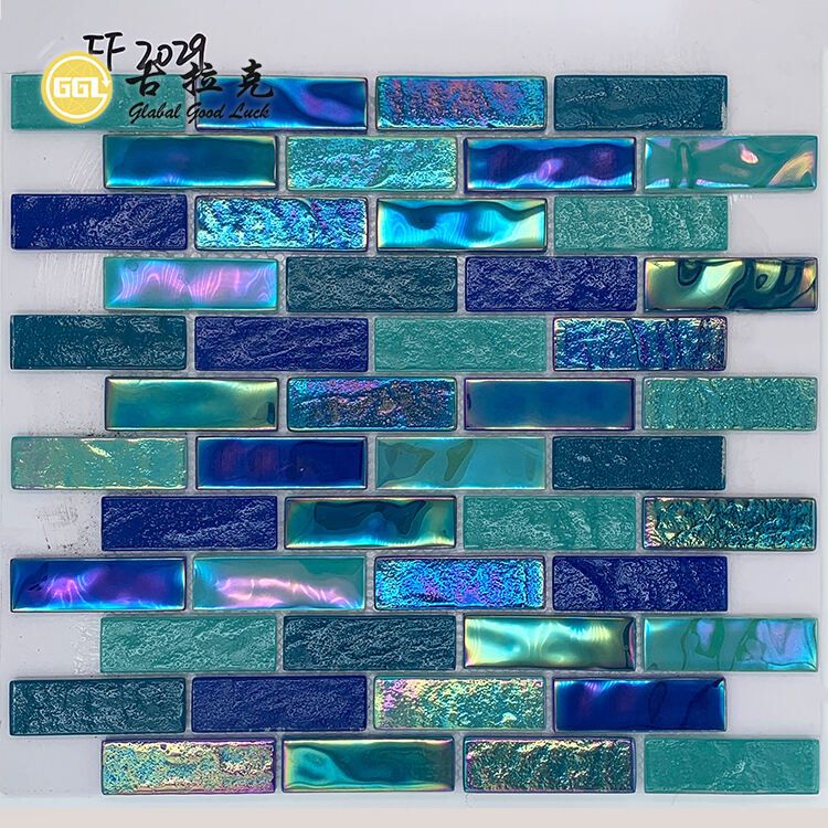  Iridescent Glass Mosaic for Wall Decoration And Pool Tile