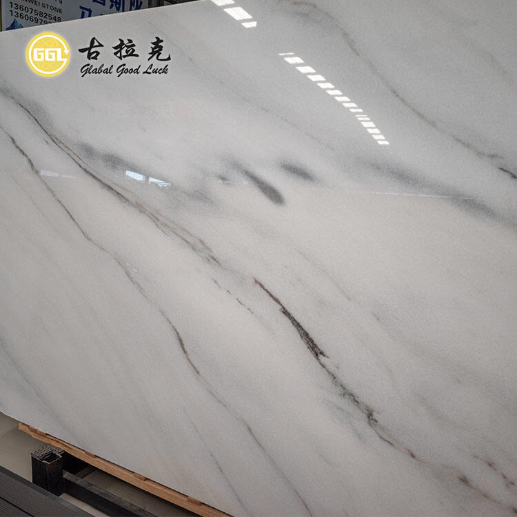 Natural Colombian White Marble Slab for Wall Floor Countertop Stair Project