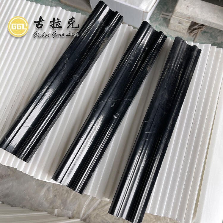 Nero Marquina Black Marble Trim Skirting Baseboard Crown Moulding
