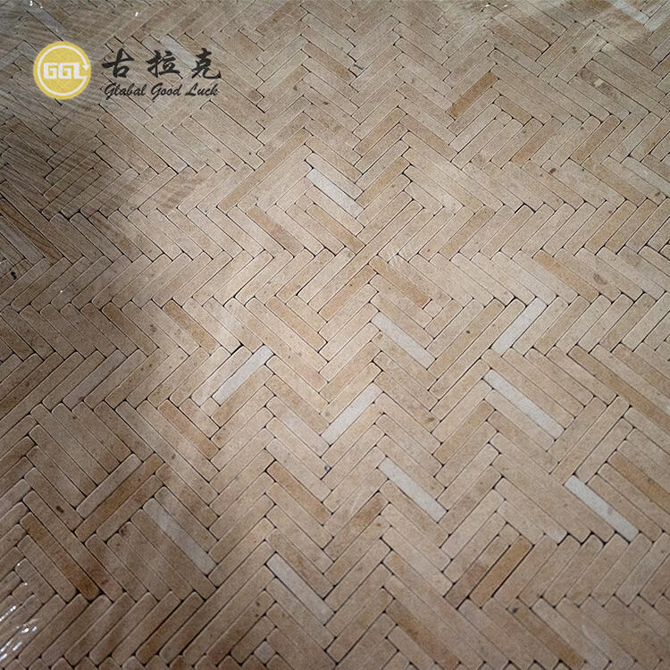 Beige Herringbone Shape Marble Mosaic Finger Style Floor Wall Tiles