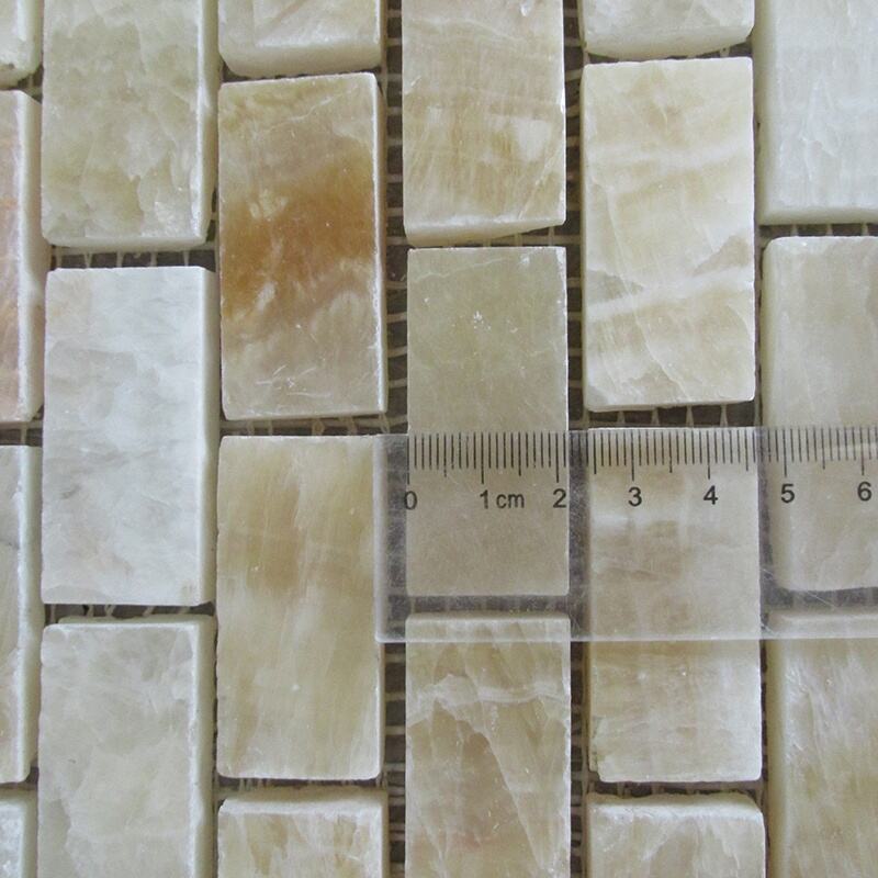 Nature Marble Honey Onyx Brick Strip Marble Mosaic Tile 