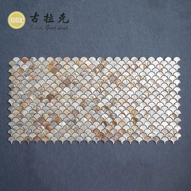 Interior Wall Decoration Fan-Shaped Mother Of Pearl Shell Mosaic Tile