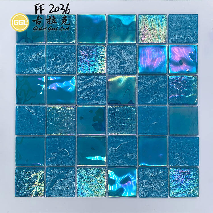  Iridescent Glass Mosaic for Wall Decoration And Pool Tile