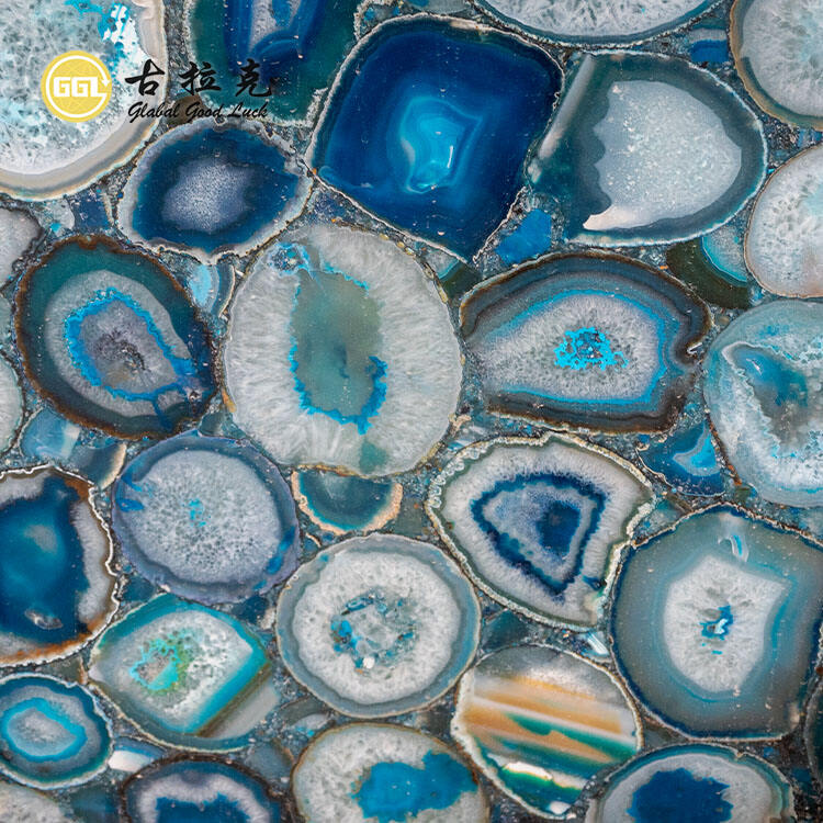 New Design Blue Gemstone Marble Slab for Interior Decorative Tiles