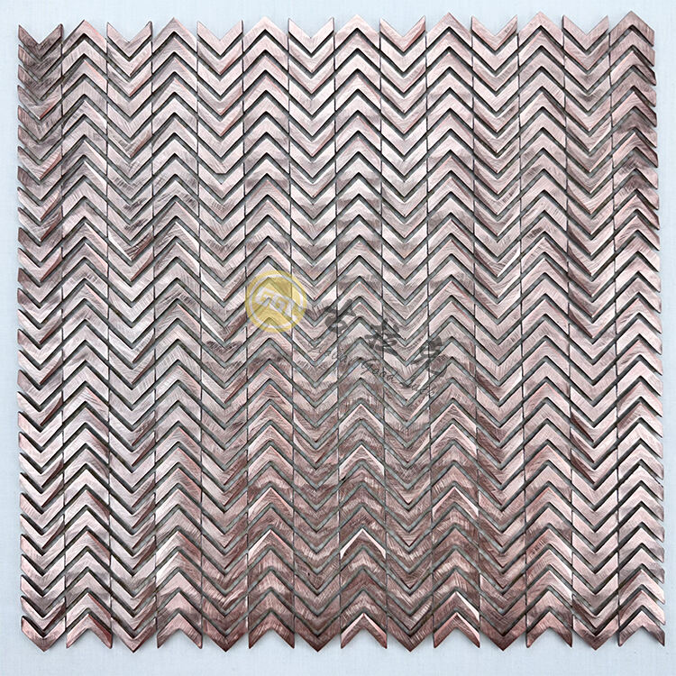 Brush Surface Chevron Shape Stainless Steel Metal Mosaic Wall Decor No reviews yet