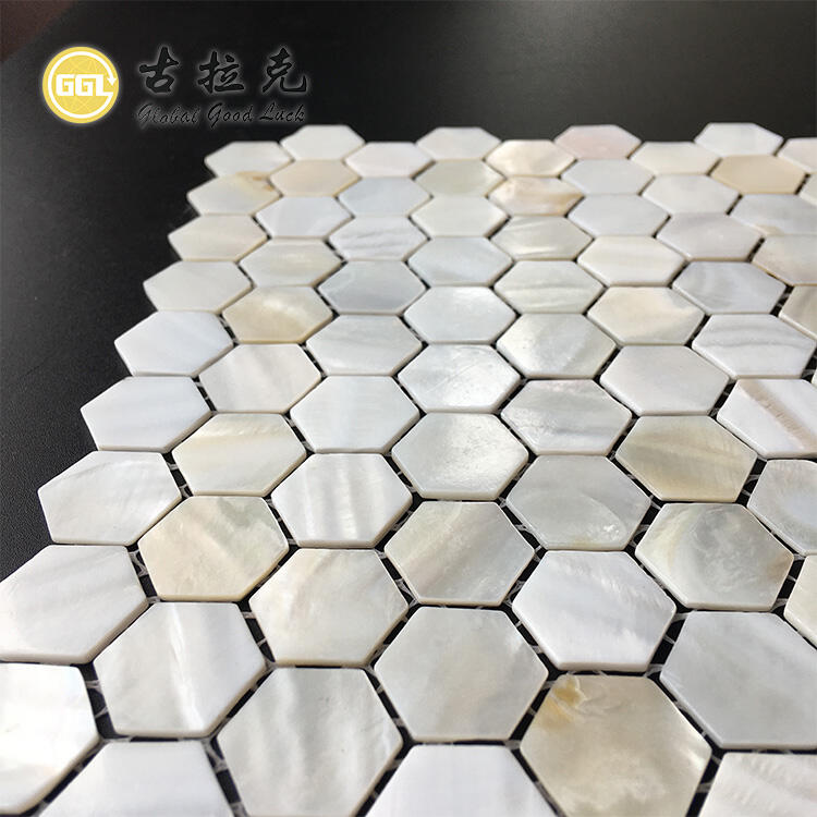 Kitchen Backsplashes Hexagon Shape Shell Mosaic Tile Wall Decoration