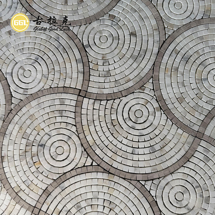 Marmor Parquet Aqua Jet Mosaic pro Fluo et Parietibus Tegulis