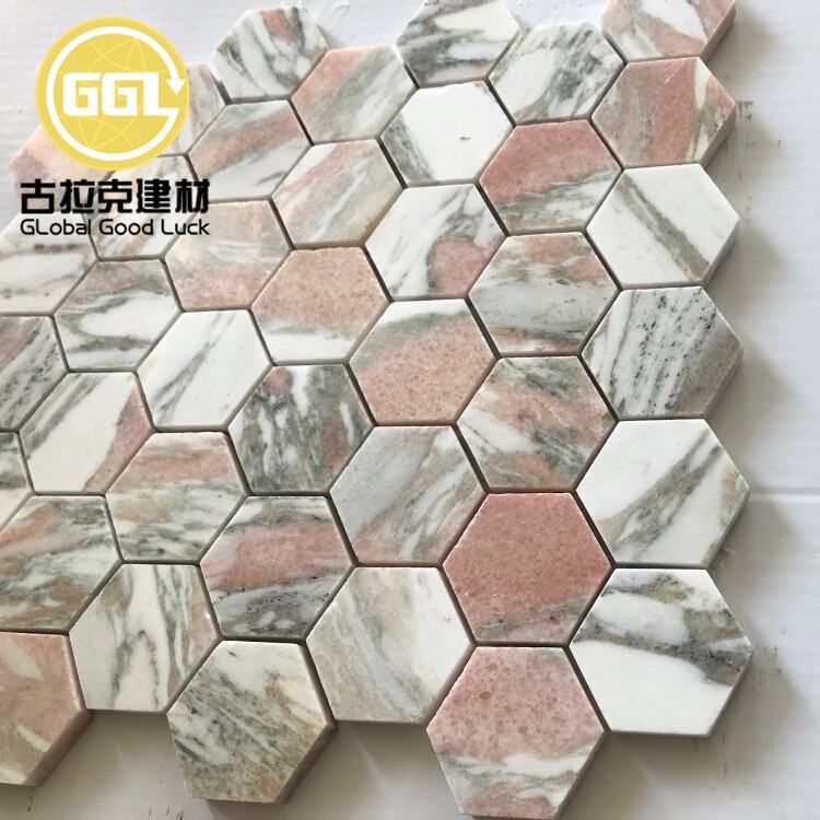 Rosso Norwegian Marble Hexagon Mosaic Tile For Wall and Floor Tile