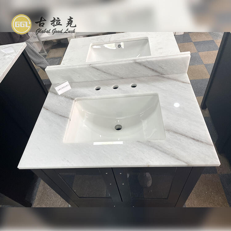 Natural White Marble Vanity Top Countertop For Bathroom And Kitchen