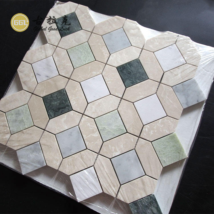 Natural Mix Marble Mosaic Interior Decorative Tile Mix Color Mosaic Tile for Floor or Wall