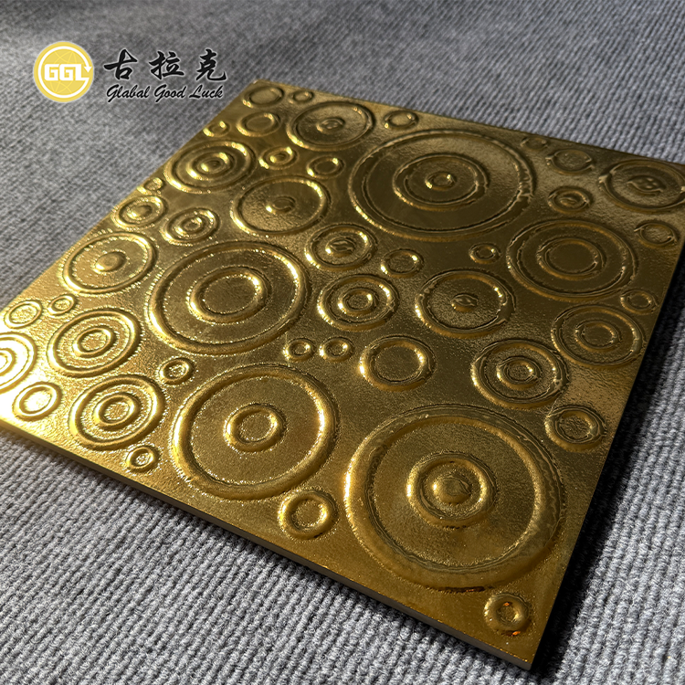 Circle Design Gold Porcelain Mosaic Tile For Wall Tiles Decor