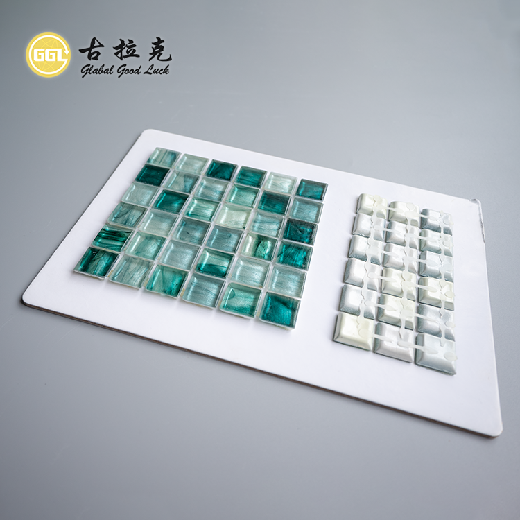 Dot-mounted Painted Glass Pool Mosaic Tile Green Bathroom Wall Floor Tile