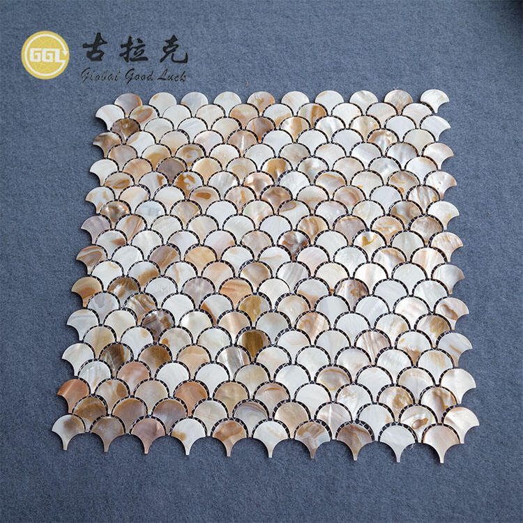 Interior Wall Decoration Fan-Shaped Mother Of Pearl Shell Mosaic Tile